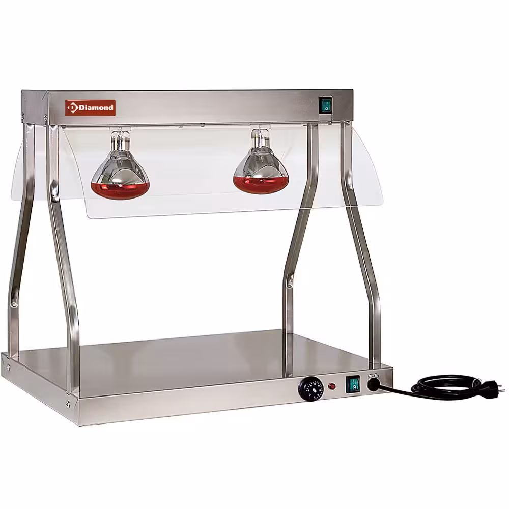 Pont et top chauffants,  lampes infrarouges (2x 250 W) - cuisine professionnel de qualité