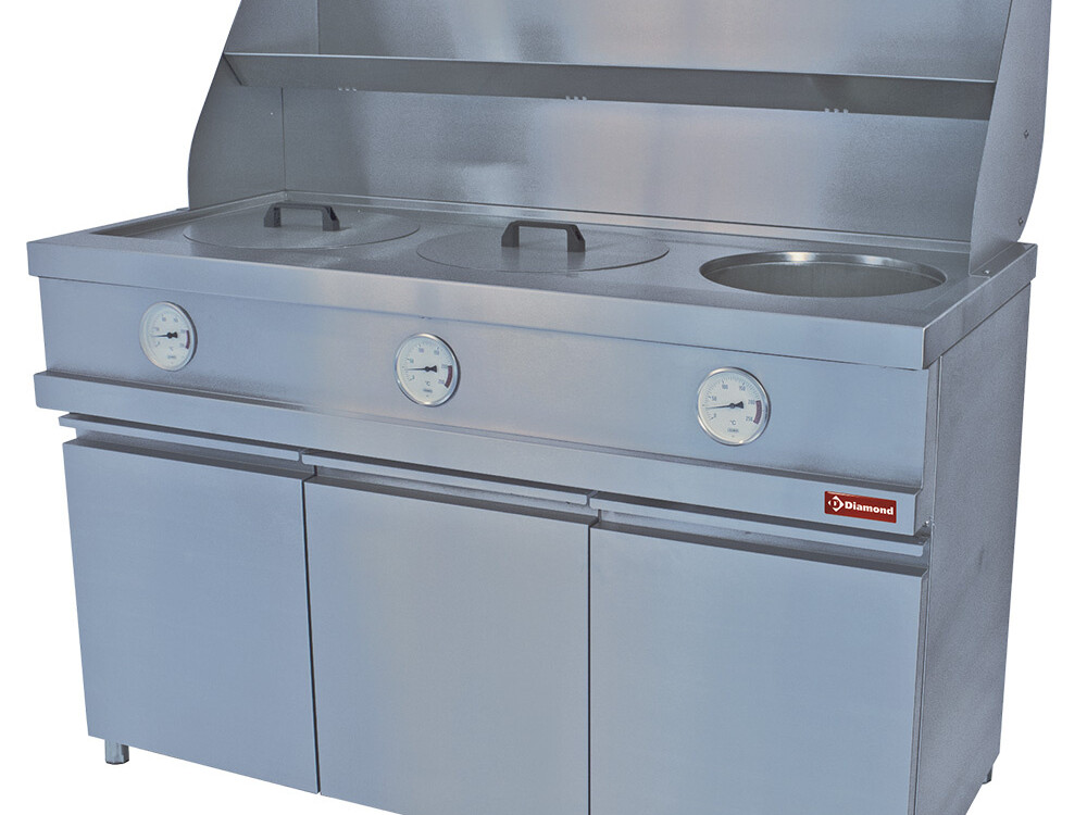 Friteuse gaz , 3 cuves rondes, mécanique - professionnel professionnel de qualité