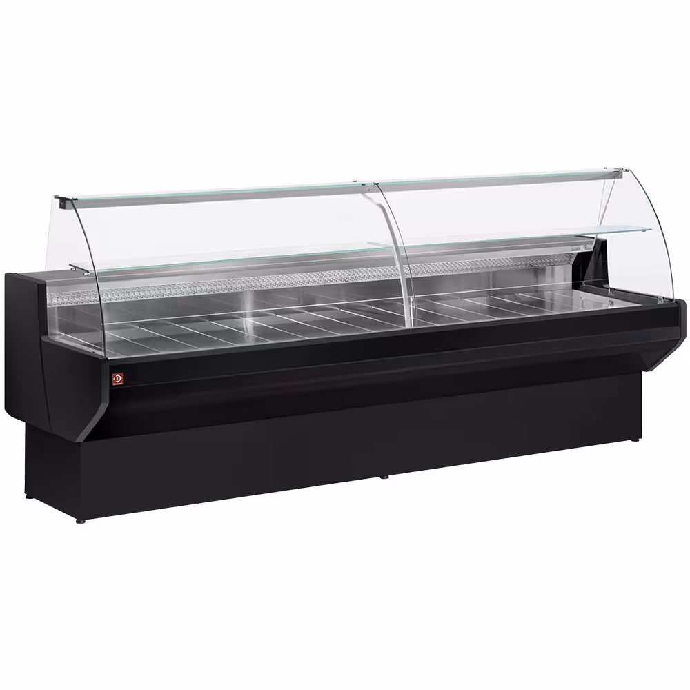 Comptoir vitrine réfrigéré à vitre bombée,  ventilé... - cuisine professionnel de qualité
