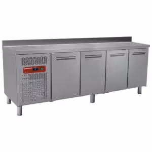 Table frigorifique,  ventilée,  4 portes 1/1 (550 Lit.) - professionnel professionnel de qualité