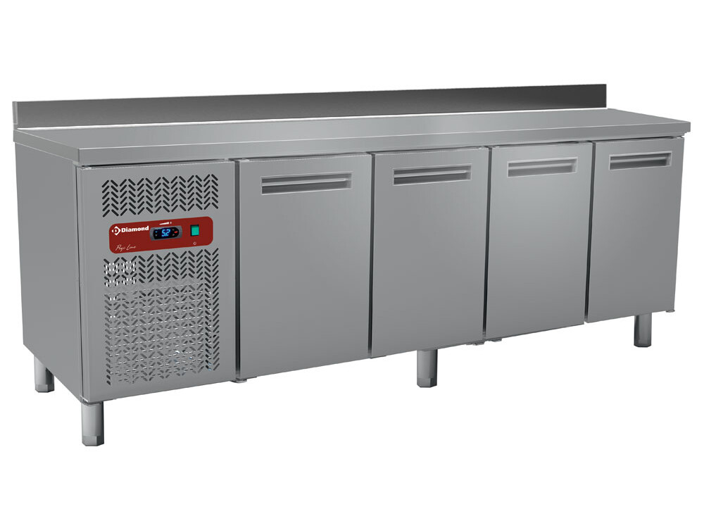 Table frigorifique, ventilée, 4 portes 1/1 (550 Lit.) - professionnel professionnel de qualité