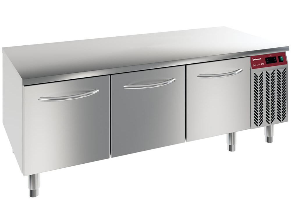 Soubassement réfrigéré, 3 tiroirs 1/1-h 200 mm - professionnel professionnel de qualité