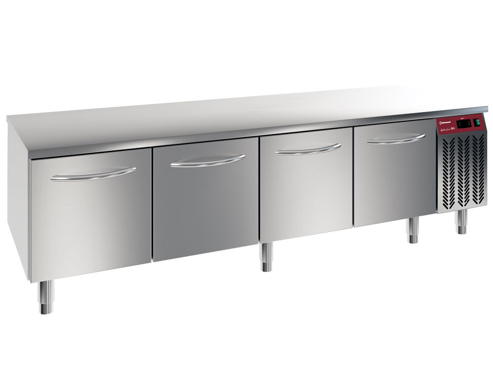 Soubassement réfrigéré,  4 tiroirs 1/1-h 200 mm - équipement professionnel de qualité