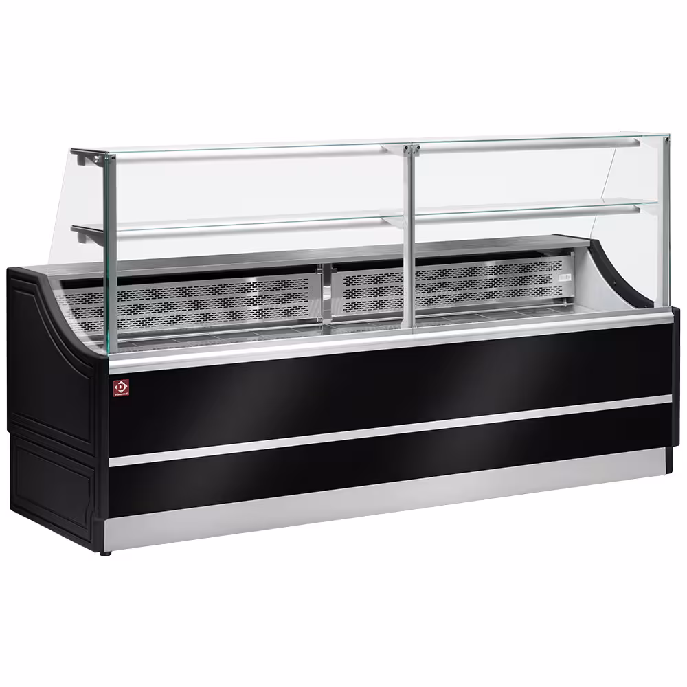 Comptoir vitrine réfrigérée à vitre droite 90°,  ave... - cuisine professionnel de qualité
