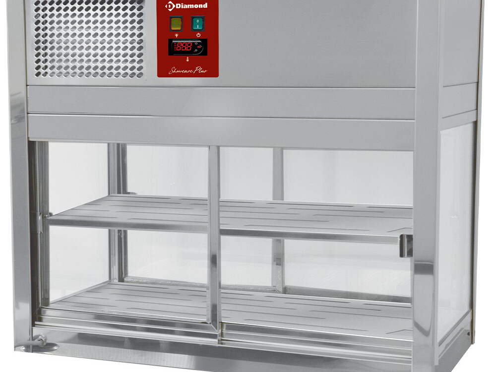 Vitrine réfrigérée,  4 faces vitrées,  2 portes couli... - équipement professionnel de qualité