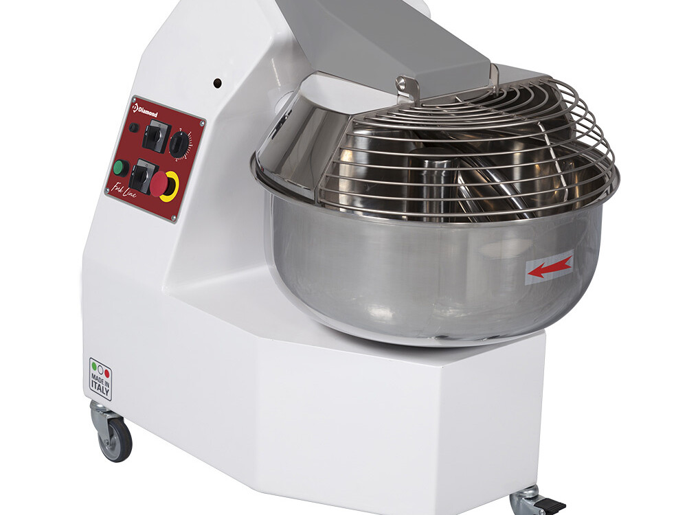 Pétrins à fourche 35 Kg. 2 vit. - Timer, sur roues - cuisine professionnel de qualité