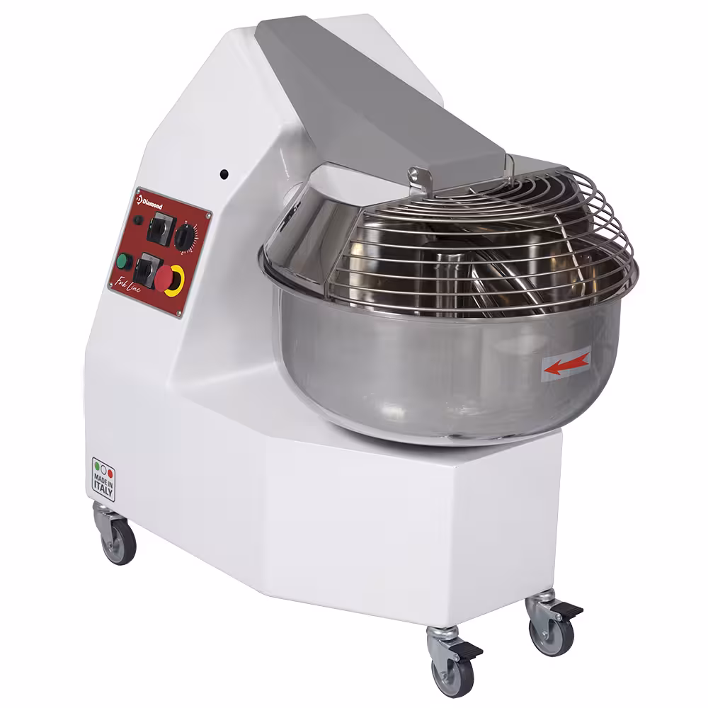 Pétrins à fourche 35 Kg. 2 vit. - Timer,  sur roues - cuisine professionnel de qualité
