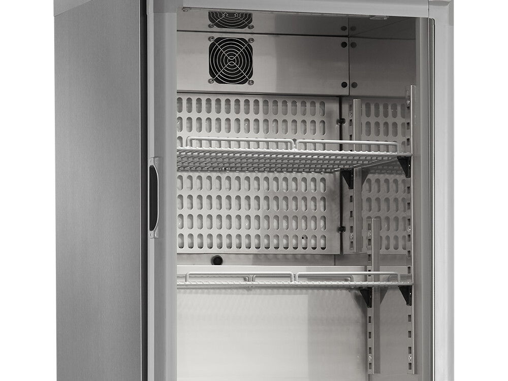 Frigo ventilé,  vitrée,  150 Lit. acier inox - équipement professionnel de qualité