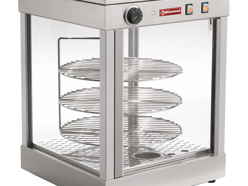 Vitrine chauffante rotative D.380 mm - restauration professionnel de qualité