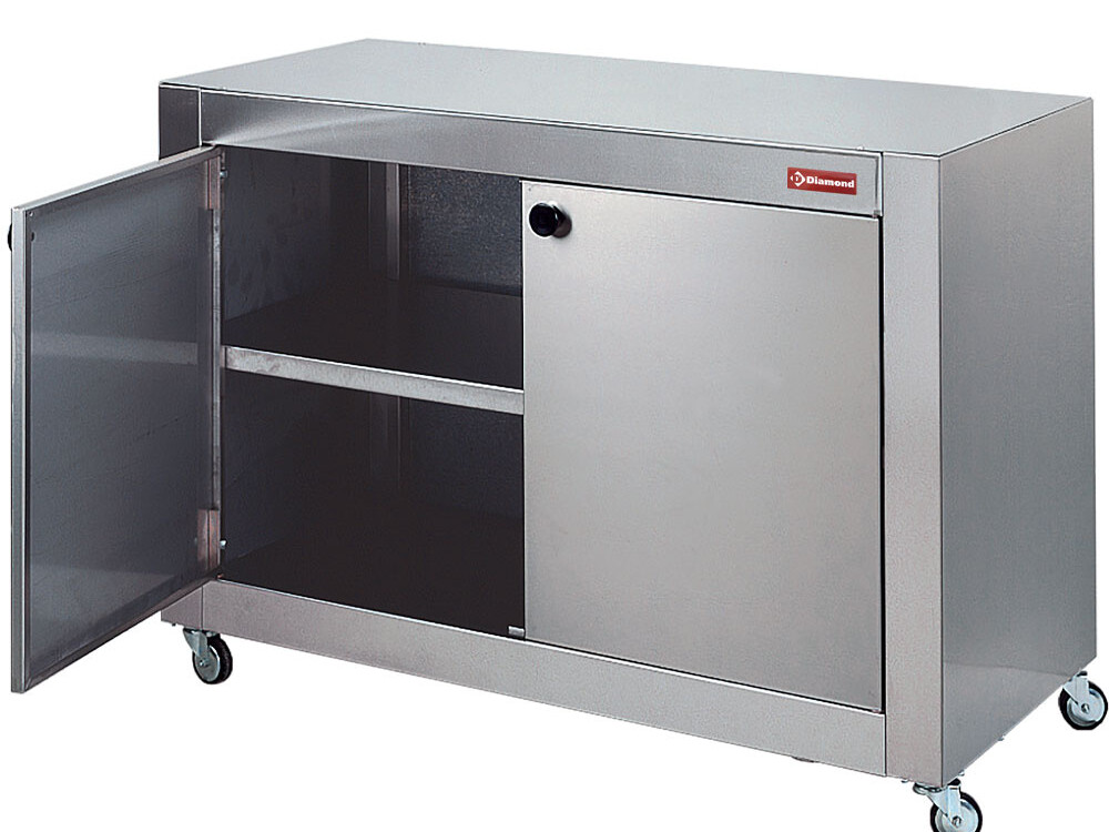 Armoire de support en inox,  sur roues - équipement professionnel de qualité