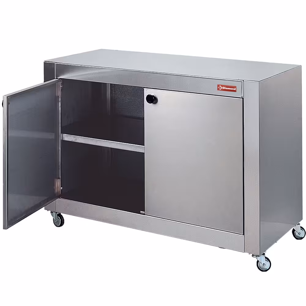 Armoire de support en inox,  sur roues - équipement professionnel de qualité
