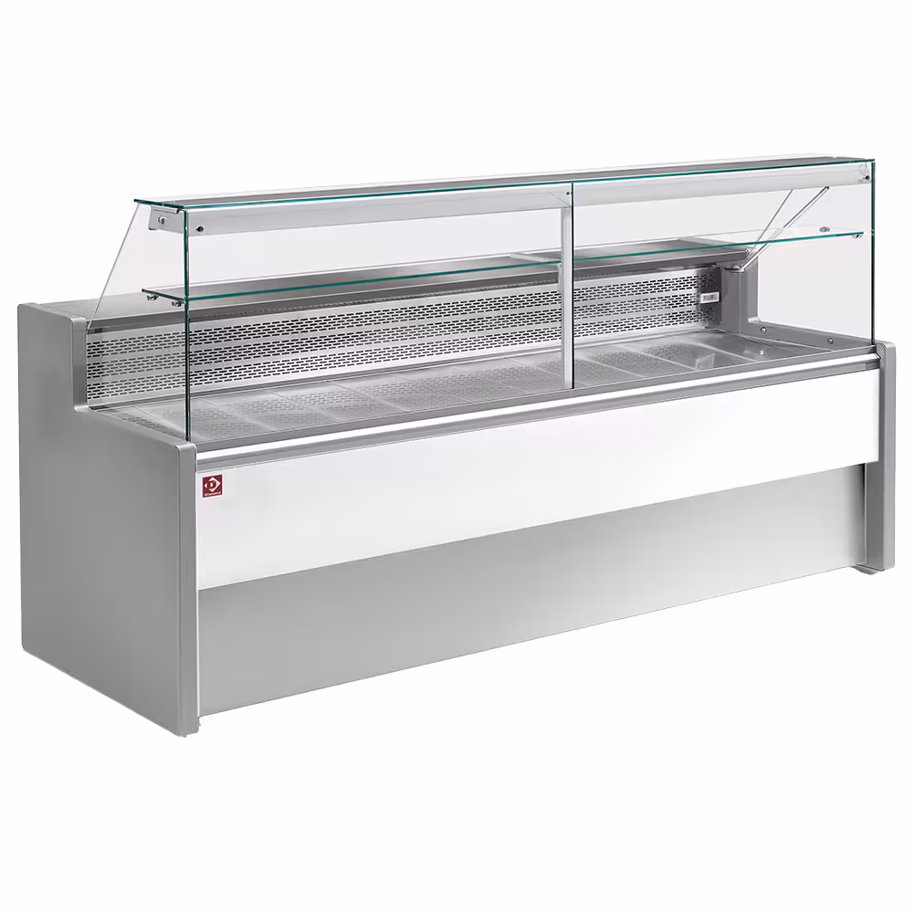 Comptoir vitrine réfrigéré à vitre droite 90°, avec... - équipement professionnel de qualité