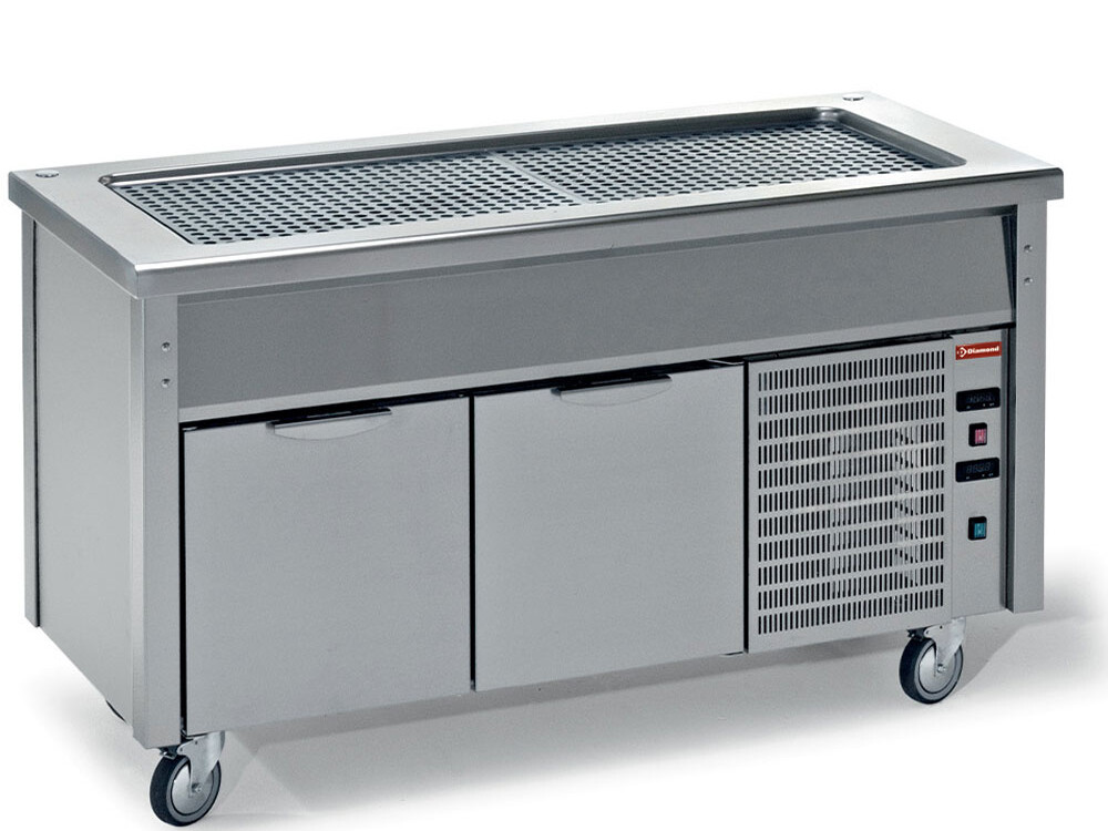 Elément à top réfrigéré sur armoire ouverte + roue - équipement professionnel de qualité