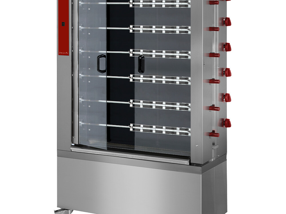 Rôtissoire électrique vitrocéramique, 6 broches (36 p... - professionnel professionnel de qualité