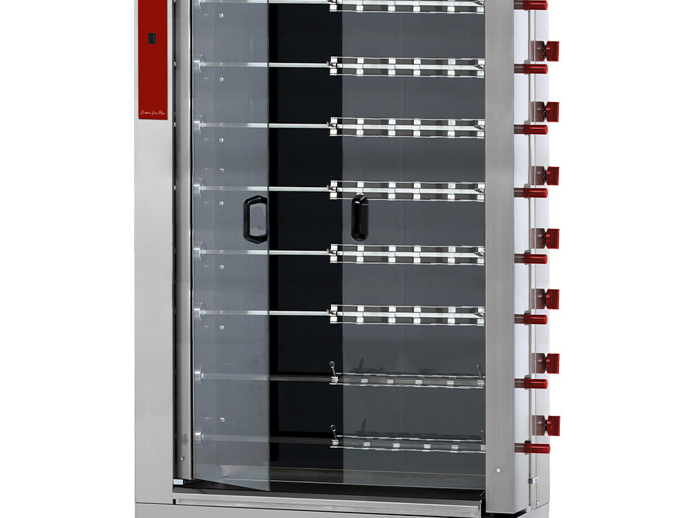 Rôtissoire électrique vitrocéramique, 8 broches (48 p... - restauration professionnel de qualité