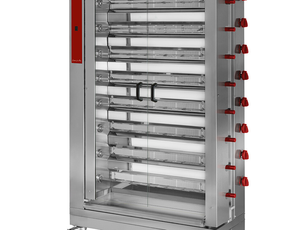 Rôtissoire gaz 8 broches (48 poulets) - professionnel professionnel de qualité