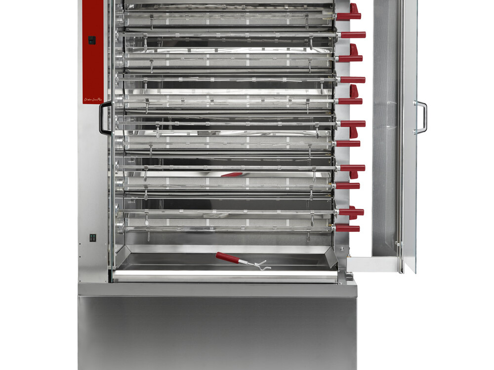 Rôtissoire à poulets gaz,  11 broches (66poulets) - équipement professionnel de qualité