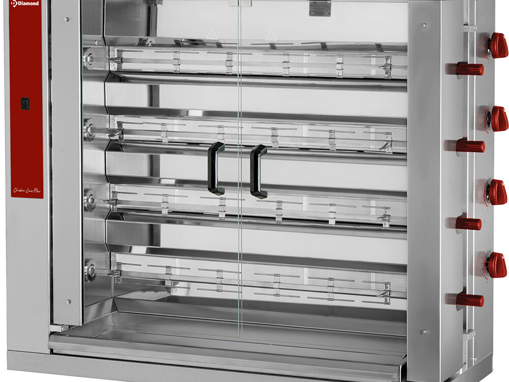 Rôtissoire gaz 4 broches (24 poulets) - équipement professionnel de qualité