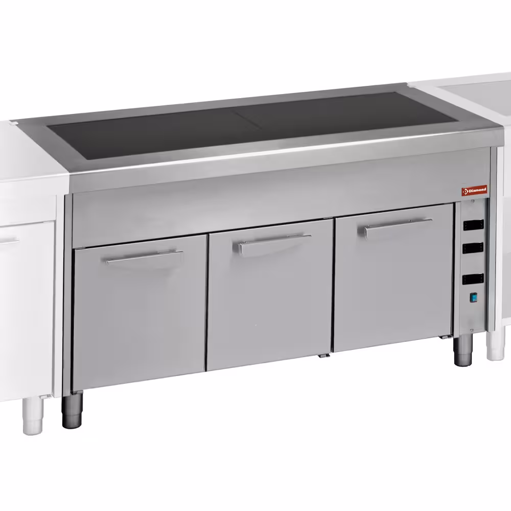 Elément vitrocéramique sur armoire chauffante 3x 1/1 - équipement professionnel de qualité