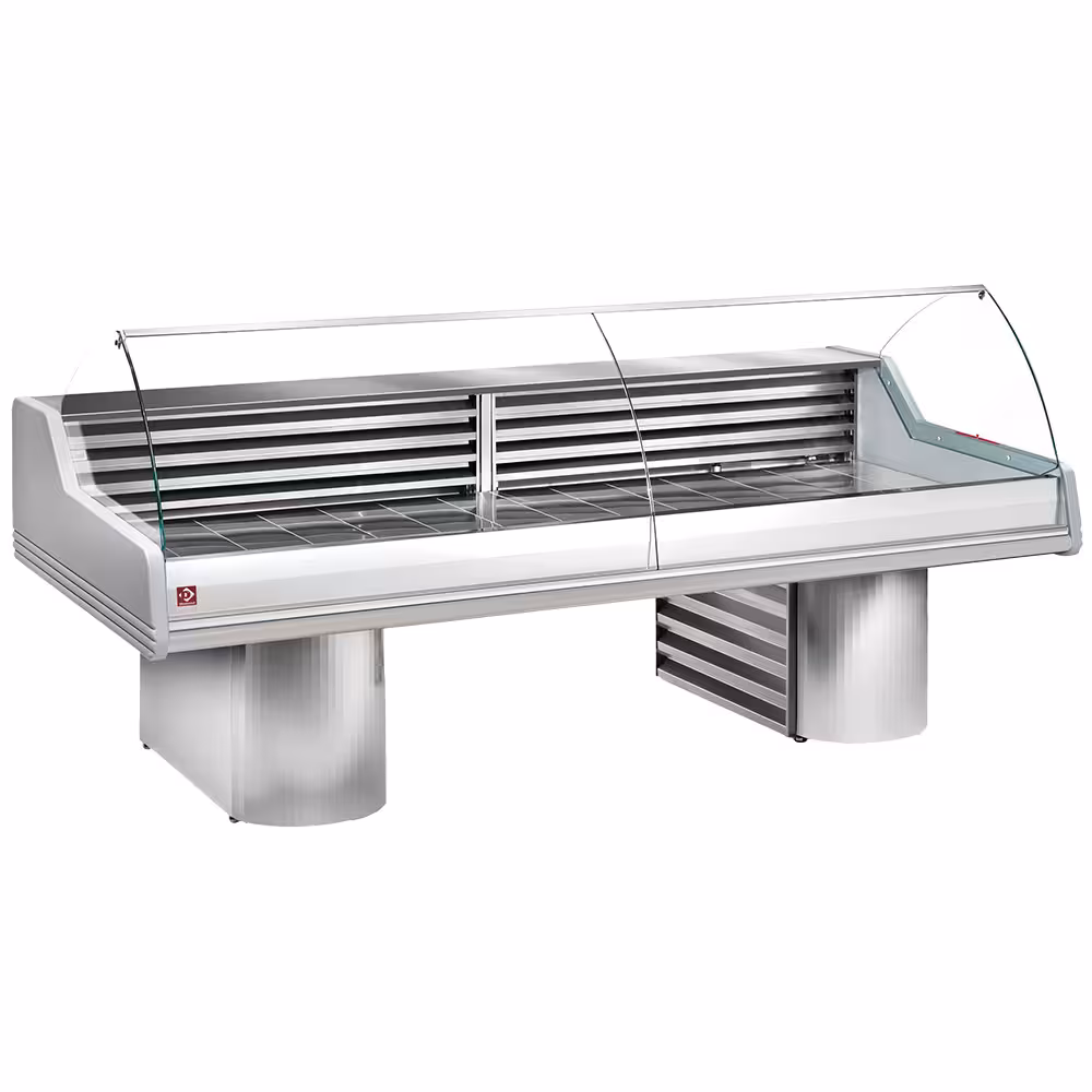 Comptoirs vitrine réfrigérés a vitre bombée, sur socles - cuisine professionnel de qualité