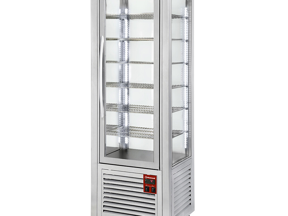 Vitrine panoramique,  5 grilles,  ventilée,  360 ,  Inox. - équipement professionnel de qualité