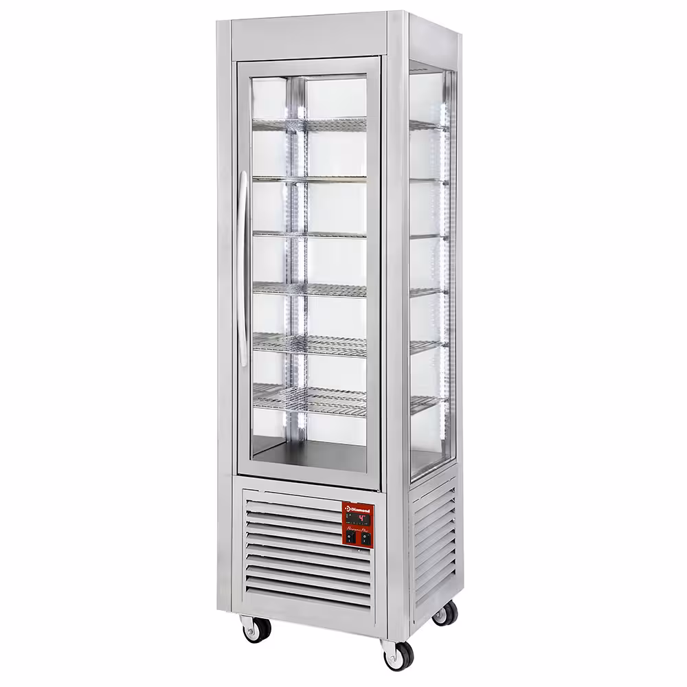 Vitrine panoramique,  5 grilles,  ventilée,  360 ,  Inox. - équipement professionnel de qualité