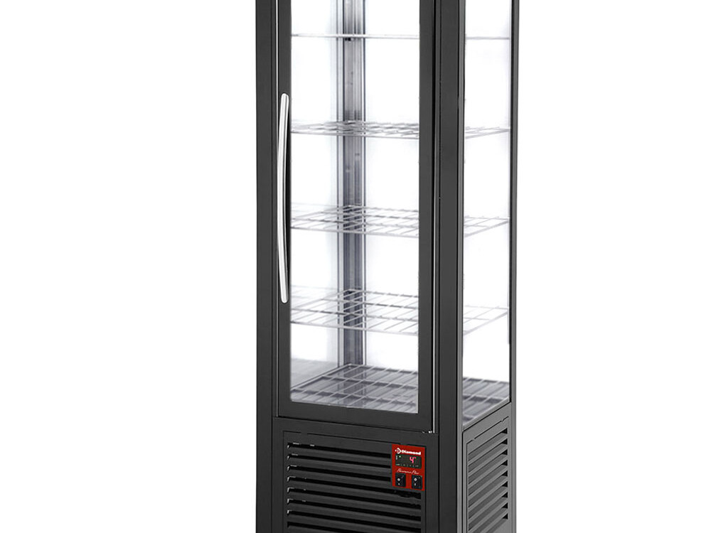 Vitrine panoramique, 5 grilles, 360 , Noire - cuisine professionnel de qualité