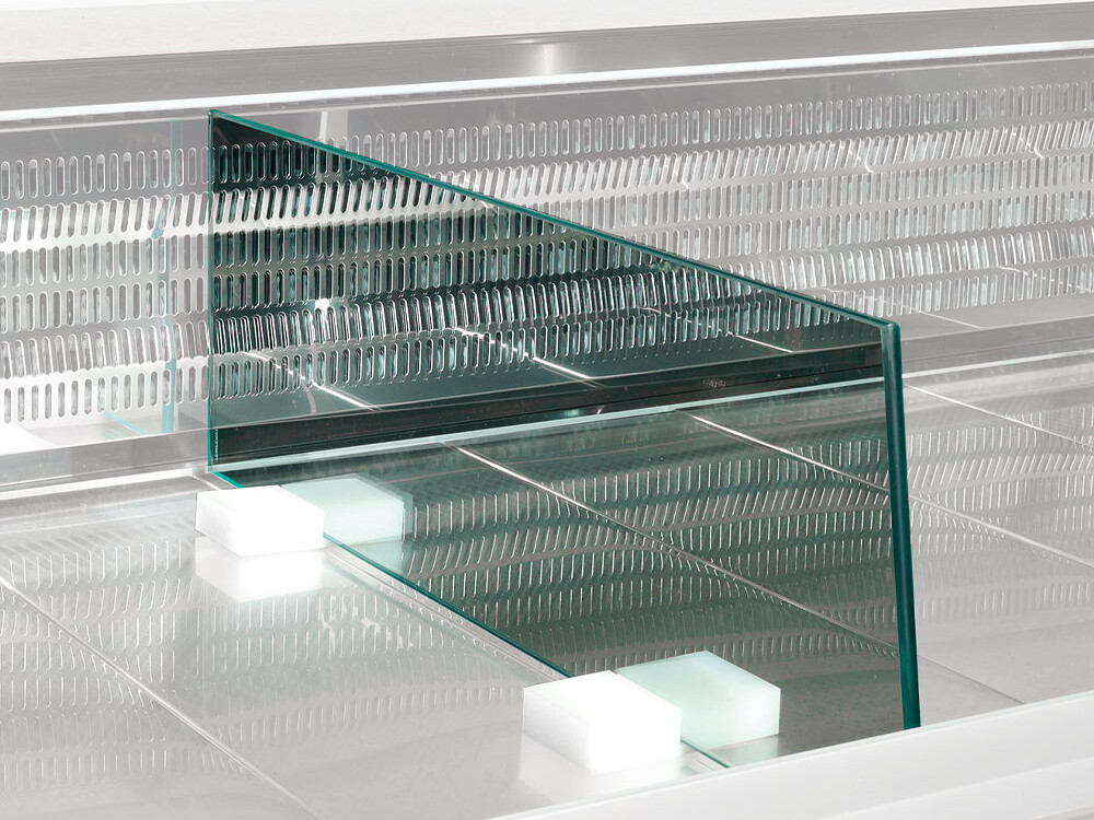 Séparation exposition en verre (L.500 mm) - équipement professionnel de qualité