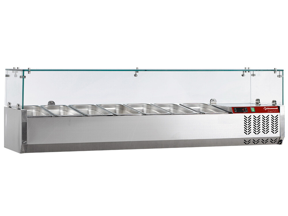 Structure réfrigérée 7x 1/4 - 150 mm,  avec vitre - professionnel professionnel de qualité