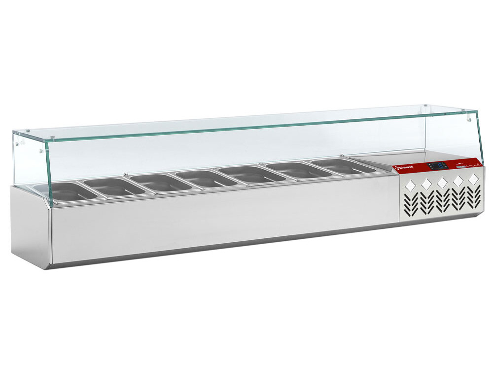Structure réfrigérée 7x 1/4,  avec vitre droite - cuisine professionnel de qualité