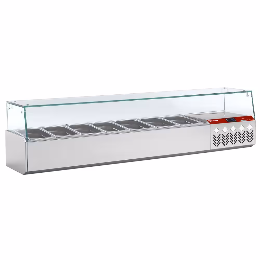 Structure réfrigérée 7x 1/4,  avec vitre droite - cuisine professionnel de qualité