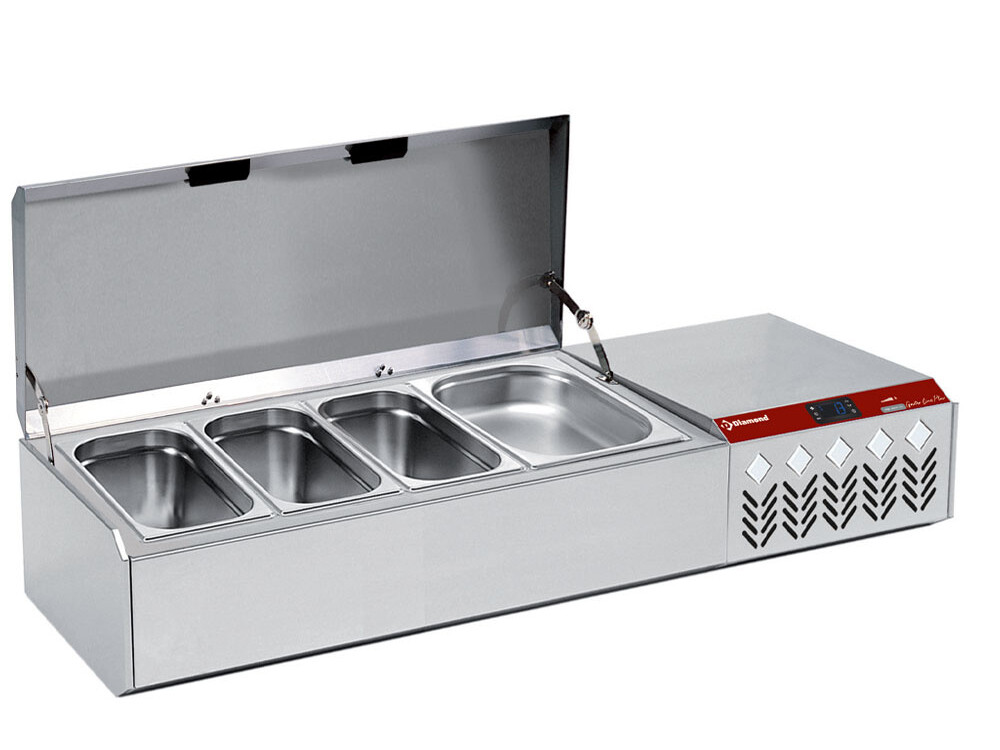 Structure réfrigérée 4x1/3, 1x1/9, avec couvercle - équipement professionnel de qualité