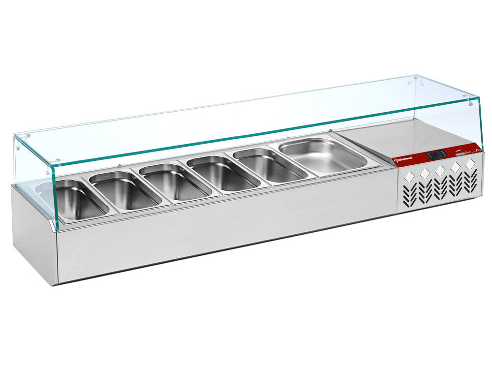 Structure réfrigérée 6x1/3,  avec vitre droite - cuisine professionnel de qualité