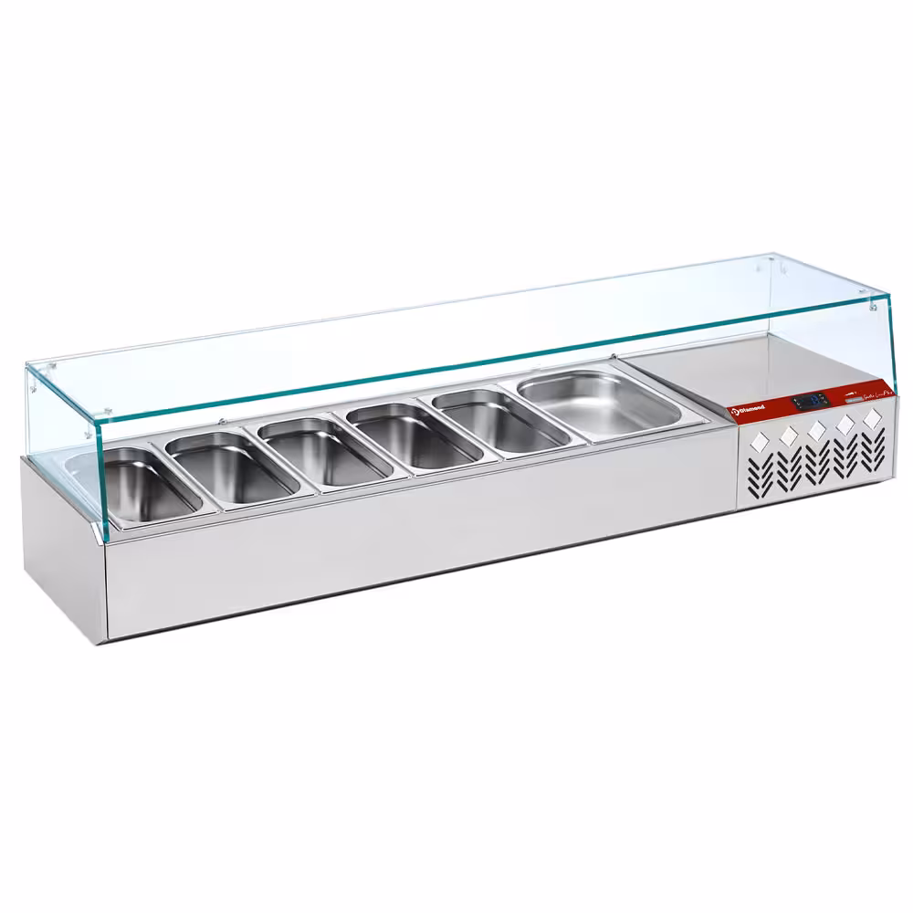 Structure réfrigérée 6x1/3,  avec vitre droite - cuisine professionnel de qualité