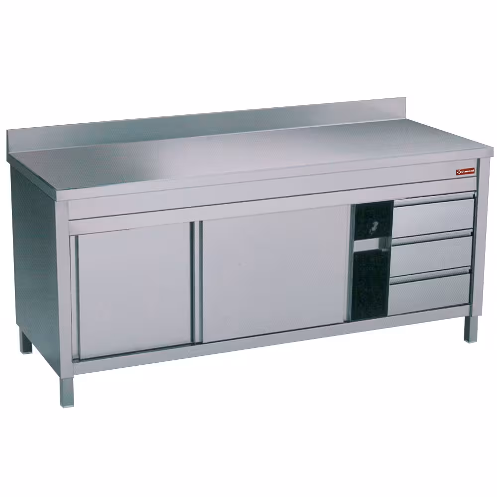 Table sur armoire neutre et 3 tiroirs à droite - professionnel professionnel de qualité