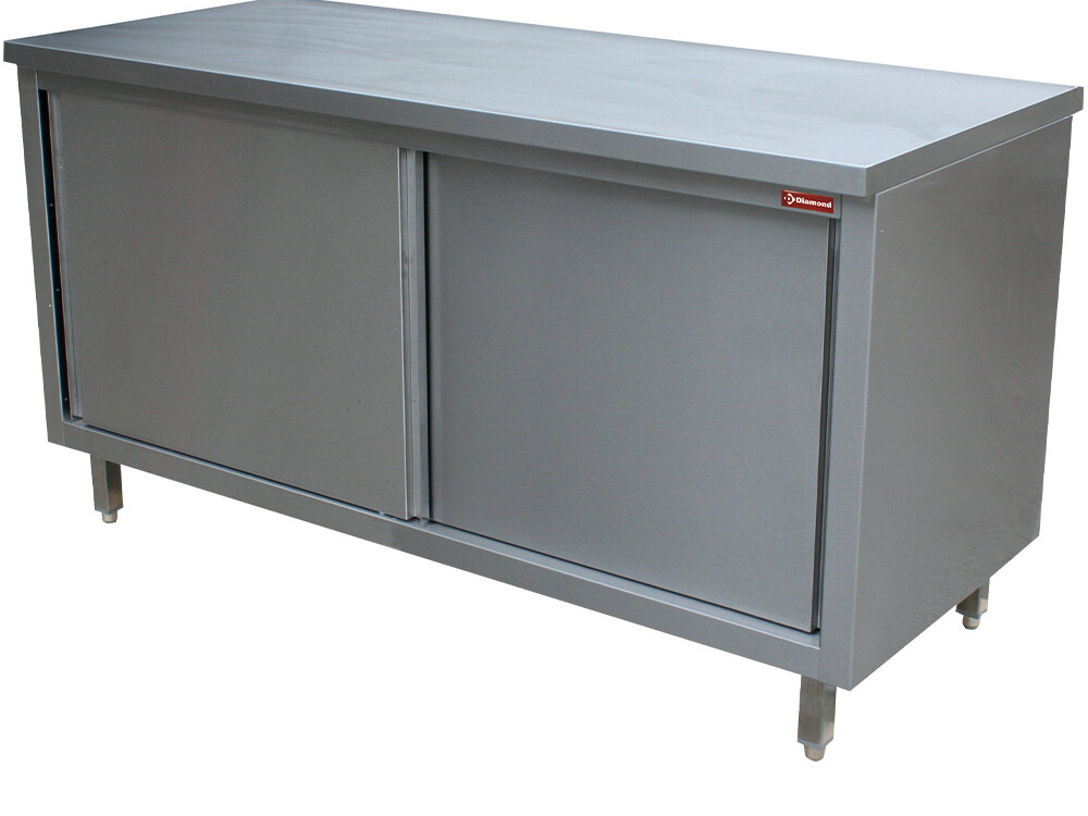 Table armoire neutre,  portes coulissantes - cuisine professionnel de qualité