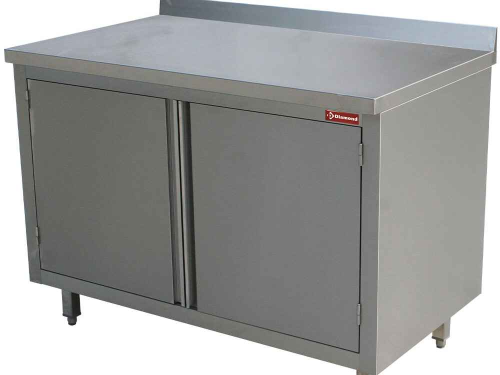 Table armoire neutre, portes battantes - cuisine professionnel de qualité