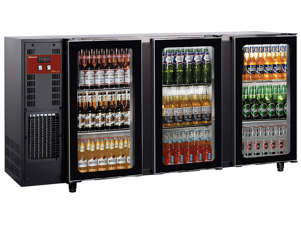Refroidisseur de bouteilles 3 portes vitrées,  579 litres - cuisine professionnel de qualité