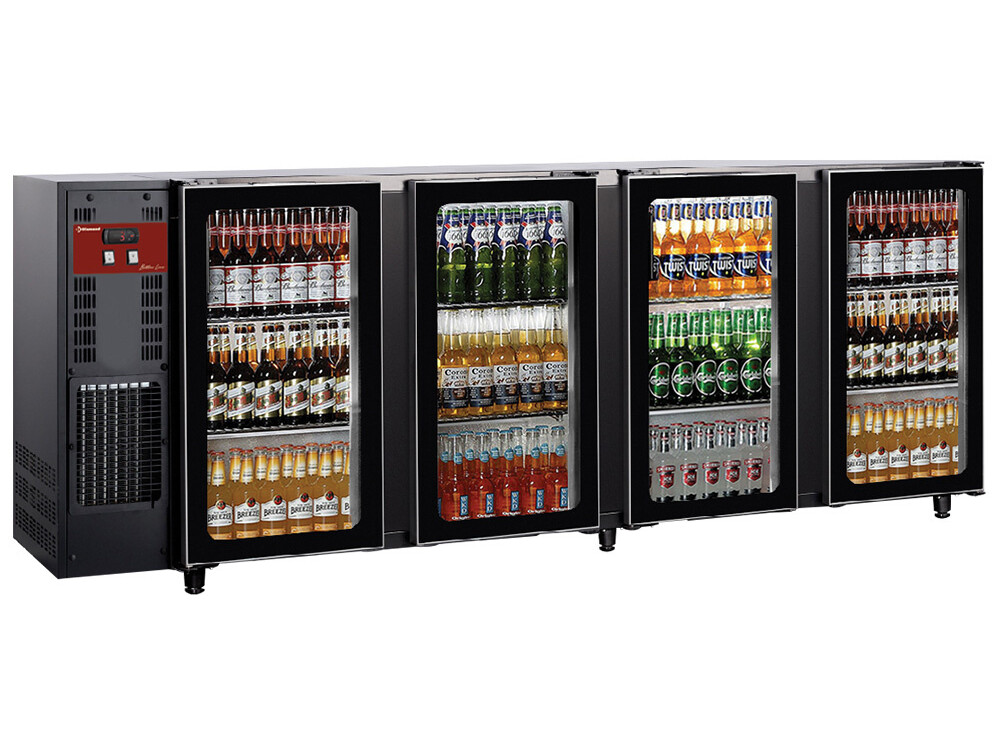 Refroidisseur de bouteilles 4 portes vitrées, 783 Lt. - équipement professionnel de qualité