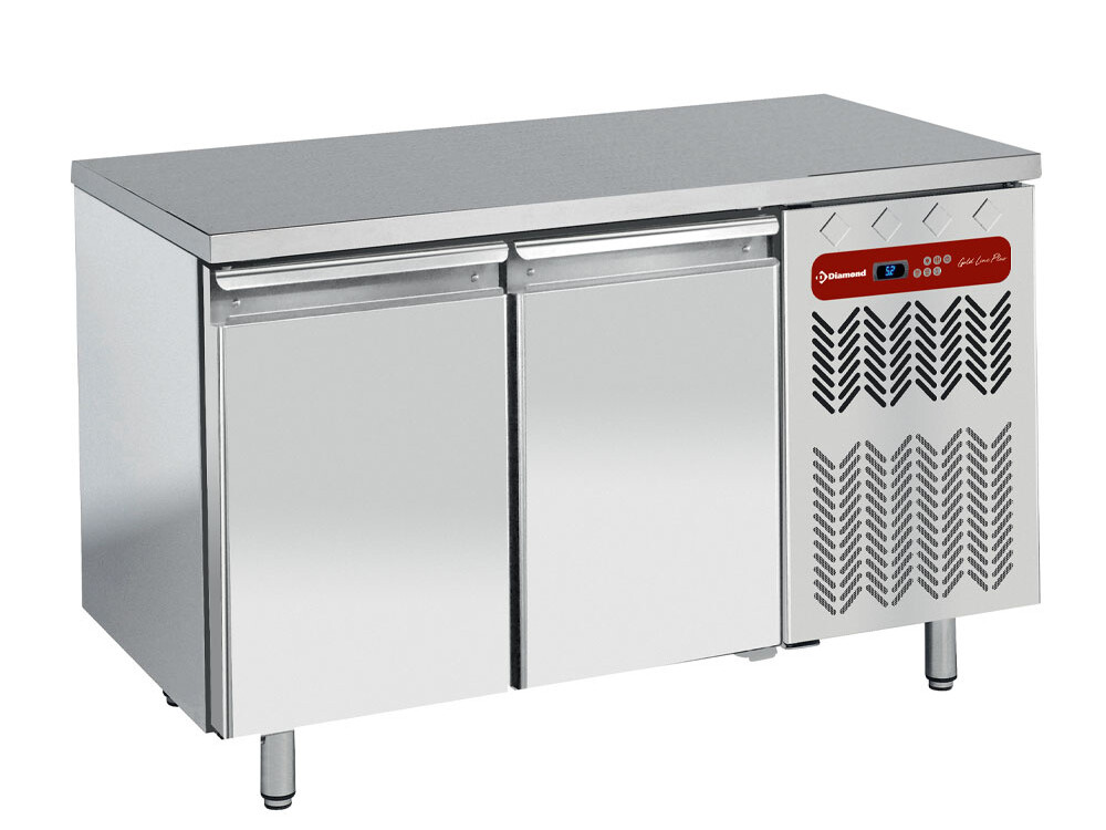 Table frigorifiques ventilée, 2 portes 1/1 - cuisine professionnel de qualité