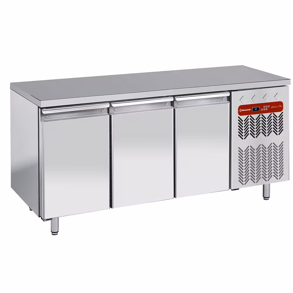 Table de congélation,  ventilée,  3 portes 1/1 - cuisine professionnel de qualité