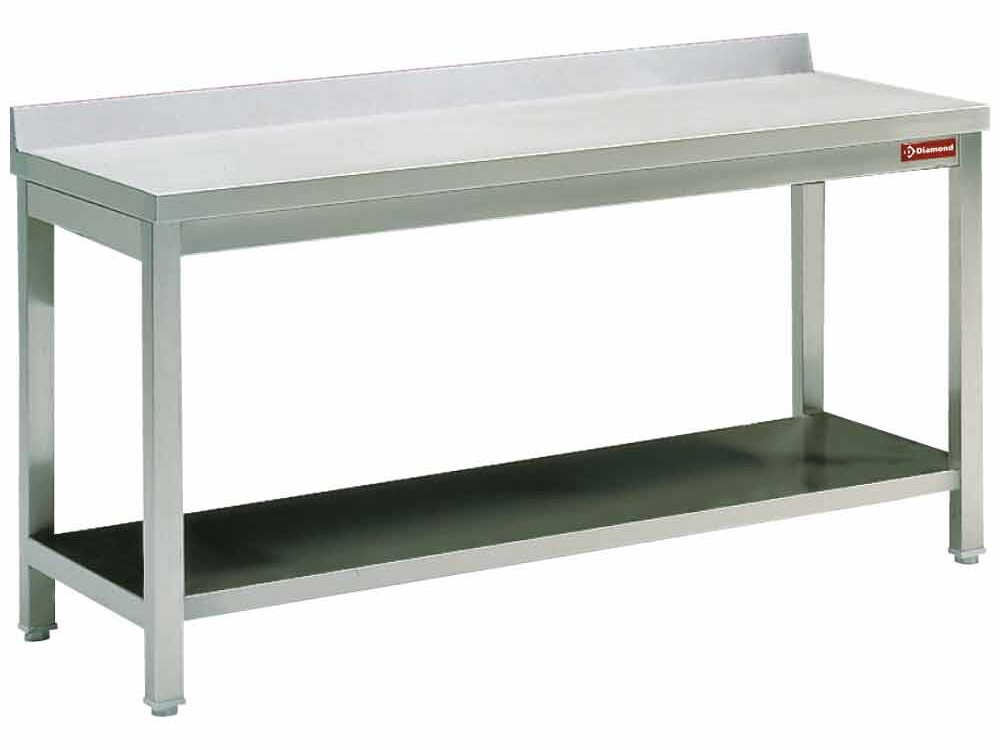Table de travail avec 1 sous tablette + bord arrière - professionnel professionnel de qualité