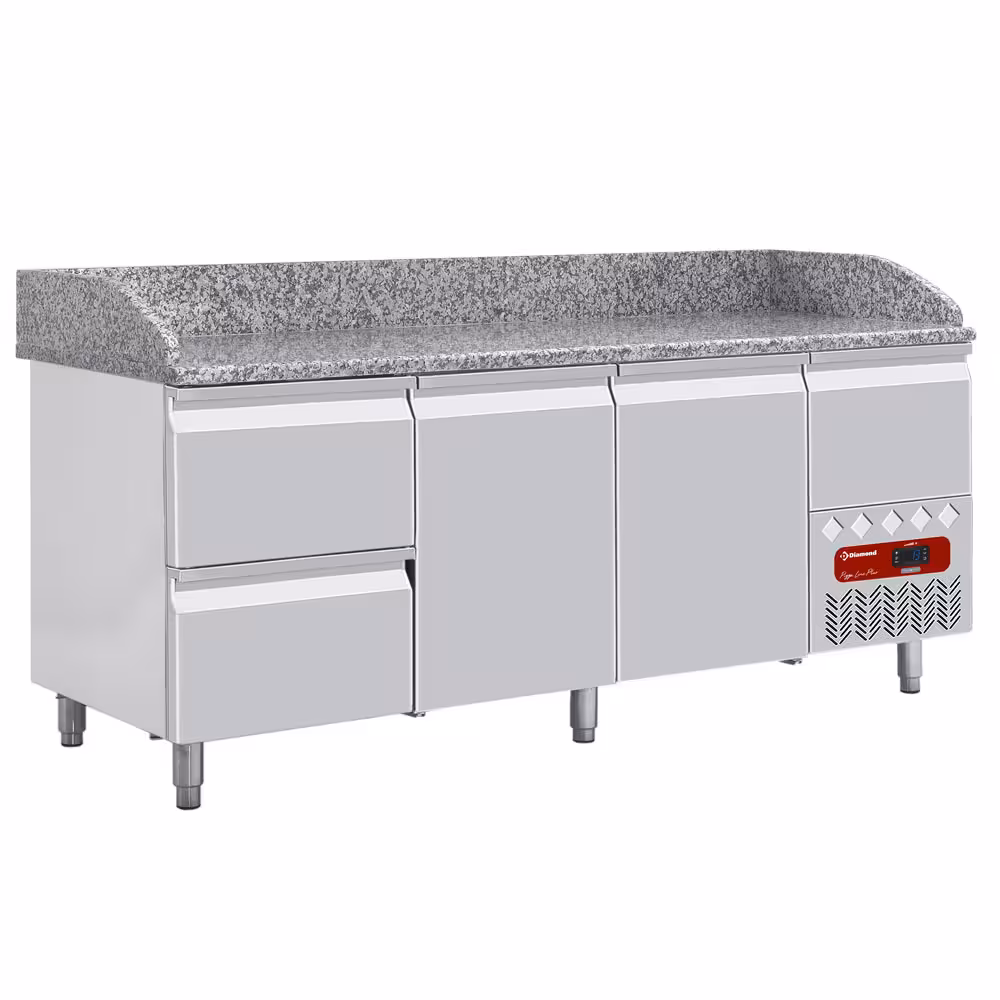 Table frigo 2 portes 600x400,  2 tiroirs neutres (8x bacs... - professionnel professionnel de qualité