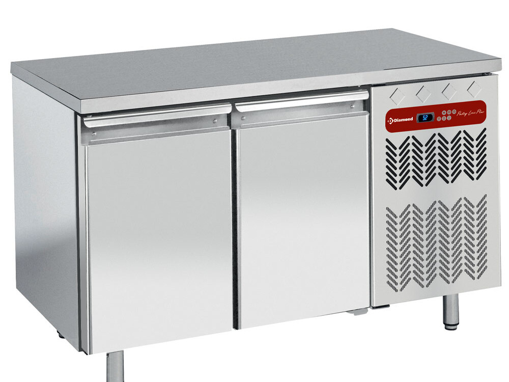 Table frigorifique,  ventilée,  2 portes 600x400 - professionnel professionnel de qualité