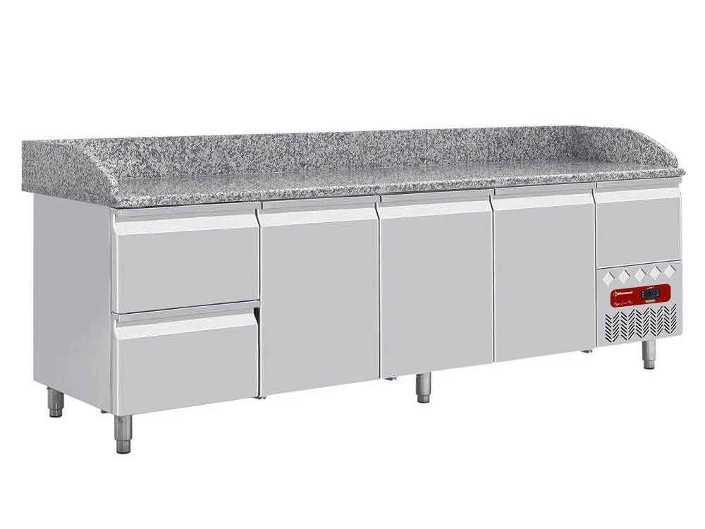 Table frigo 3 portes 600x400, 2 tiroirs neutres (8x bacs... - équipement professionnel de qualité