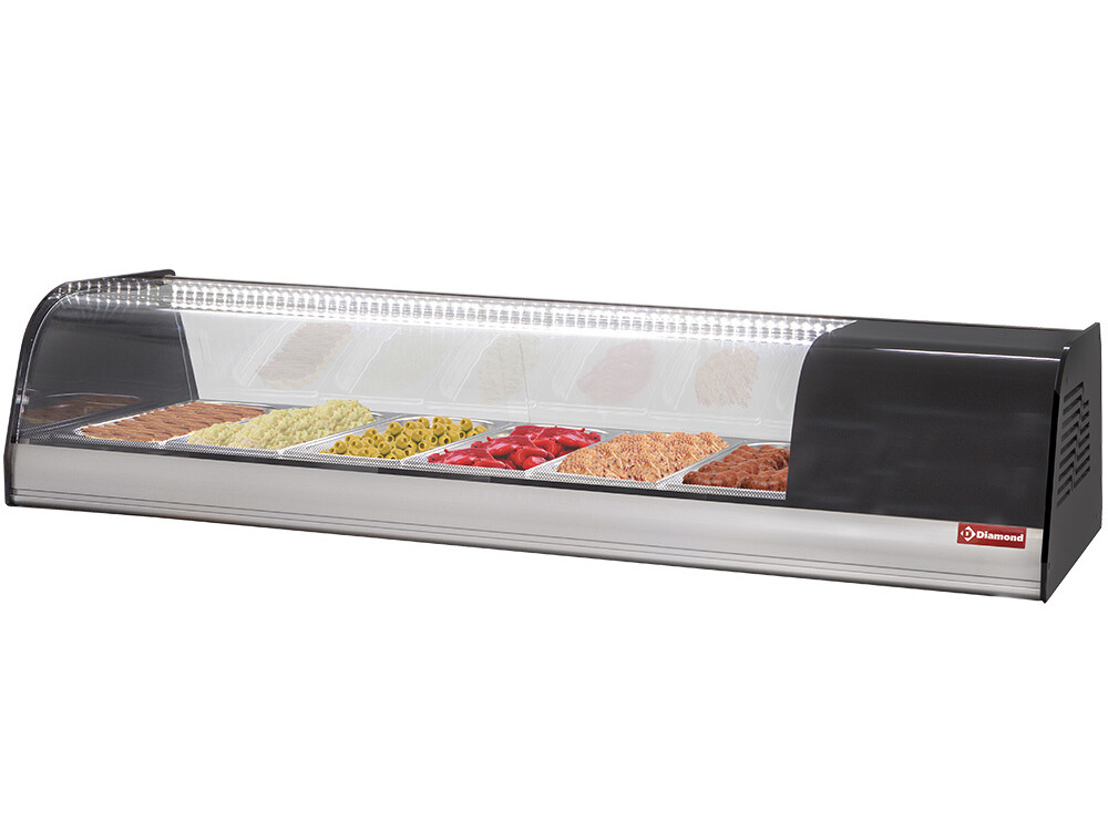 Vitrine à tapas réfrigérée,  6x 1/3 - 40 mm (inclus) - équipement professionnel de qualité