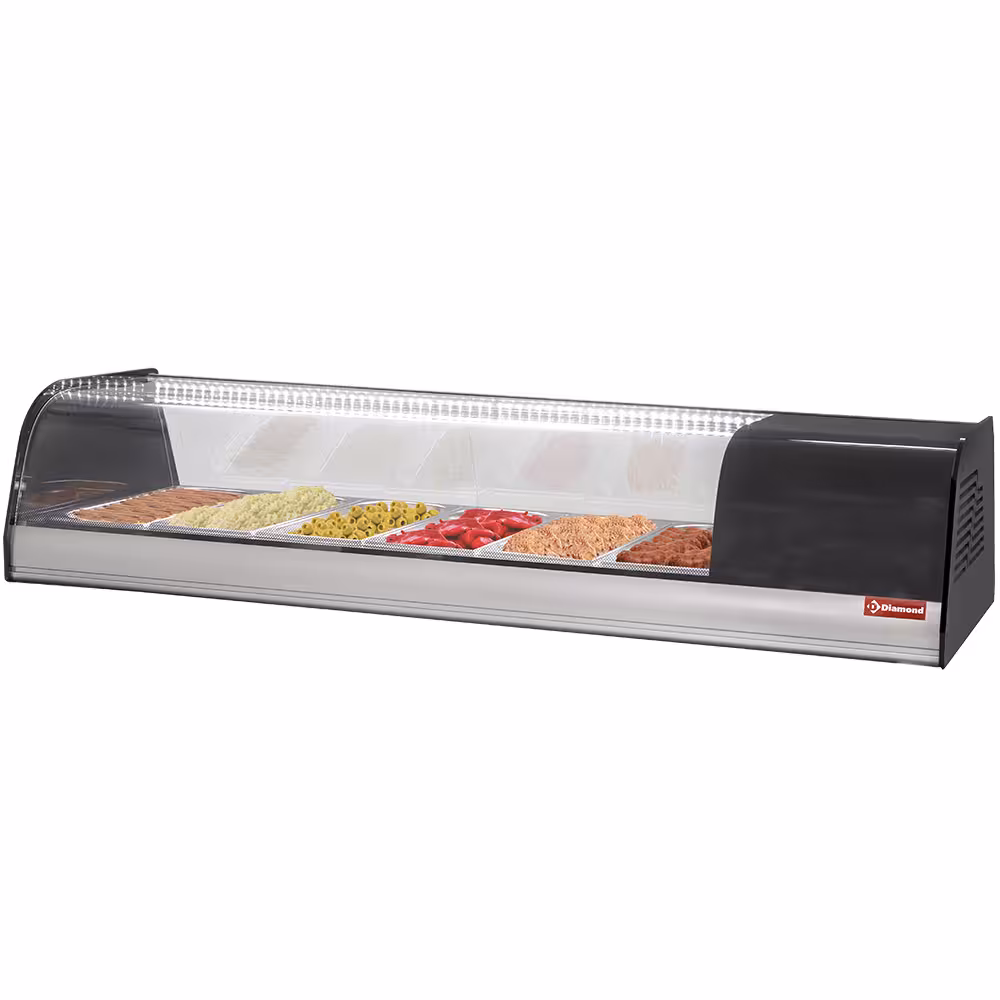Vitrine à tapas réfrigérée,  6x 1/3 - 40 mm (inclus) - équipement professionnel de qualité
