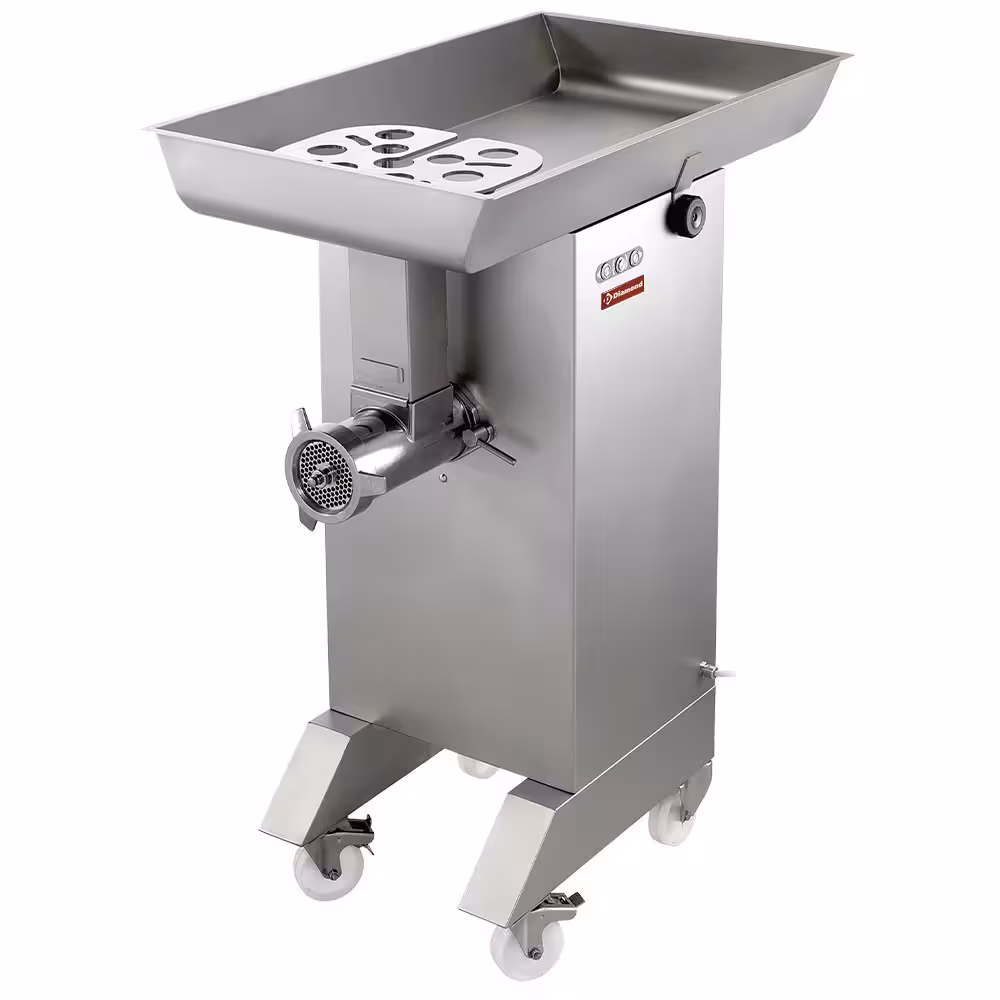 Hachoir en inox N° 32,  Ø 4.5 mm,  700 kg/h,  sur roues - équipement professionnel de qualité