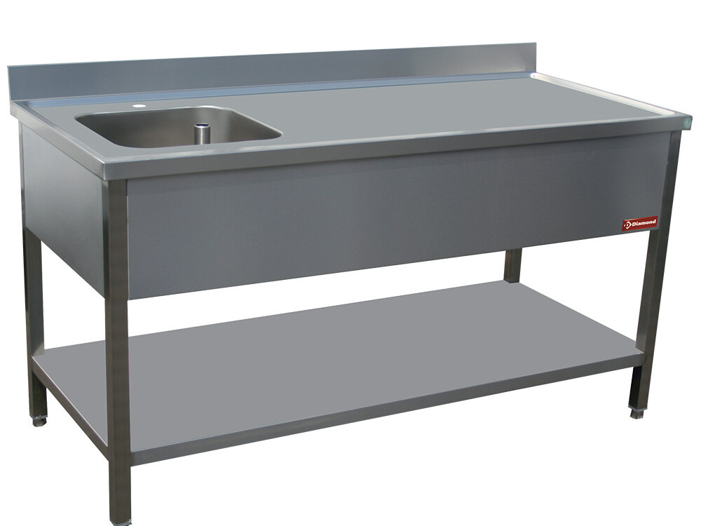 Table de chef 1 cuve gauche 400X400XH275 - cuisine professionnel de qualité