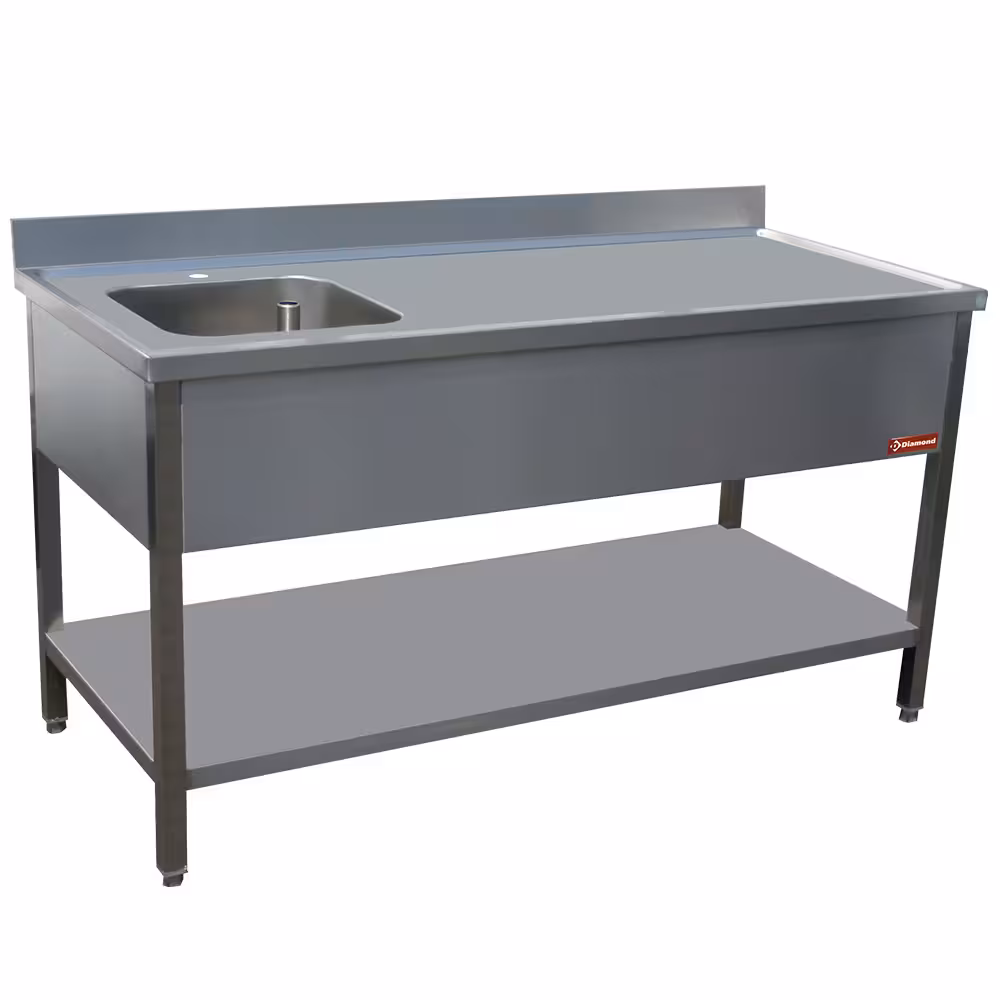 Table de chef 1 cuve gauche 400X400XH275 - cuisine professionnel de qualité